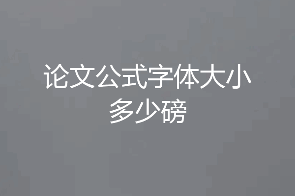 论文公式字体大小多少磅