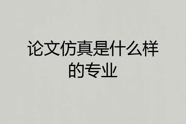 论文仿真是什么样的专业