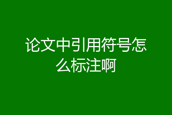 论文中引用符号怎么标注啊