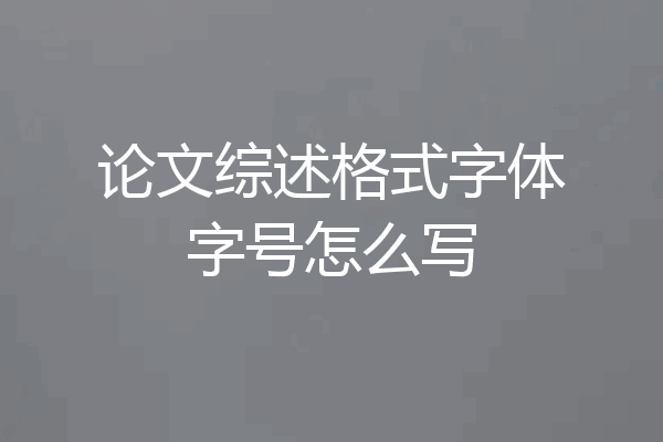 论文综述格式字体字号怎么写