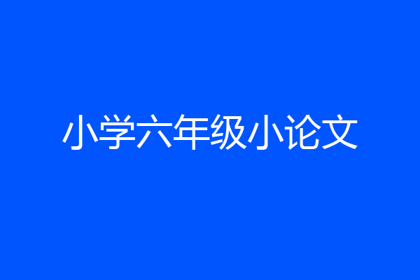 小学六年级小论文