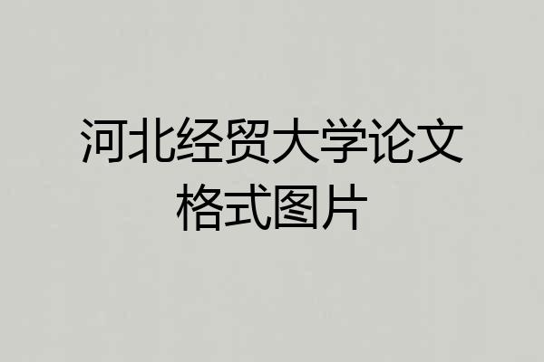 河北经贸大学论文格式图片