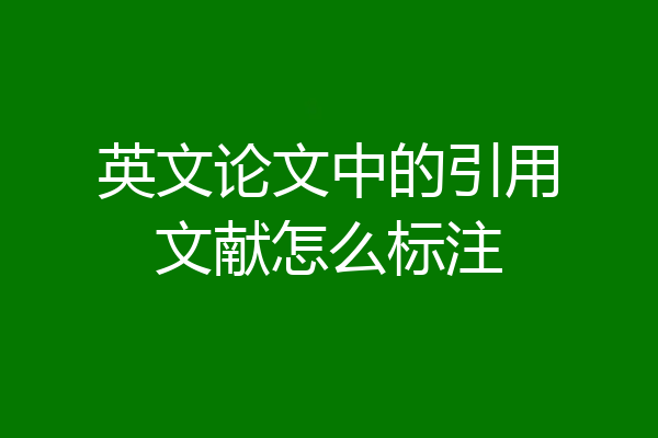 英文论文中的引用文献怎么标注