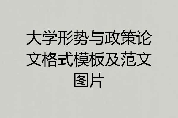 大学形势与政策论文格式模板及范文图片