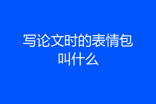 写论文时的表情包叫什么