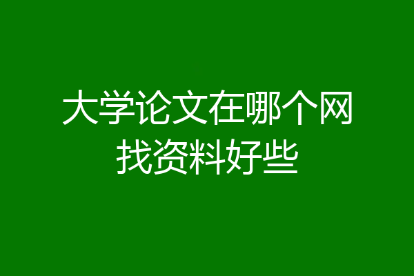 大学论文在哪个网找资料好些