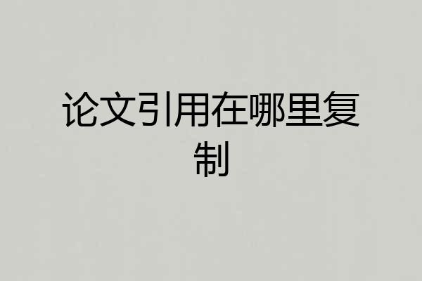 论文引用在哪里复制