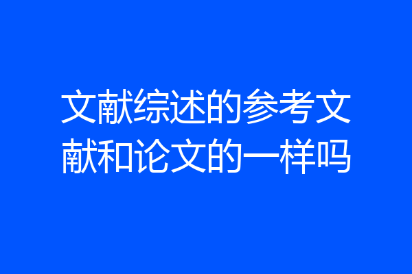 文献综述的参考文献和论文的一样吗