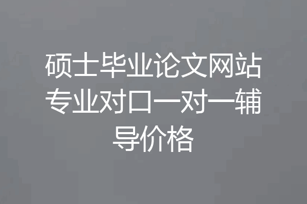 硕士毕业论文网站专业对口一对一辅导价格