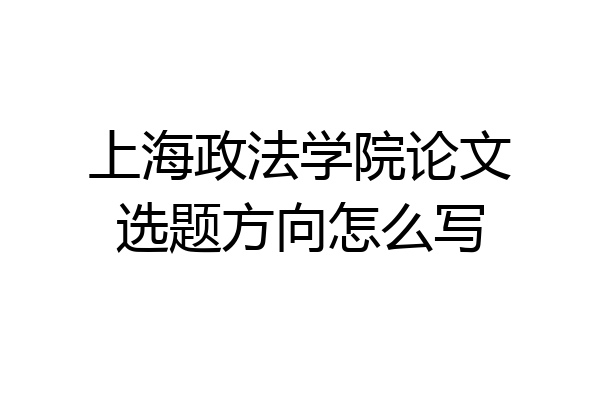 上海政法学院论文选题方向怎么写