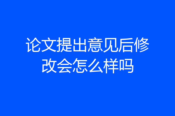 论文提出意见后修改会怎么样吗