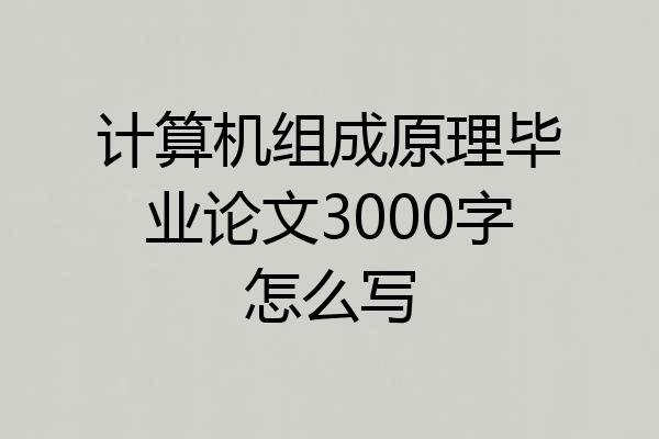 计算机组成原理毕业论文3000字怎么写