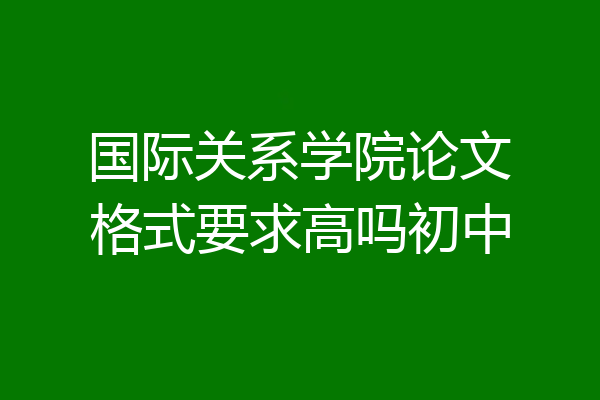 国际关系学院论文格式要求高吗初中