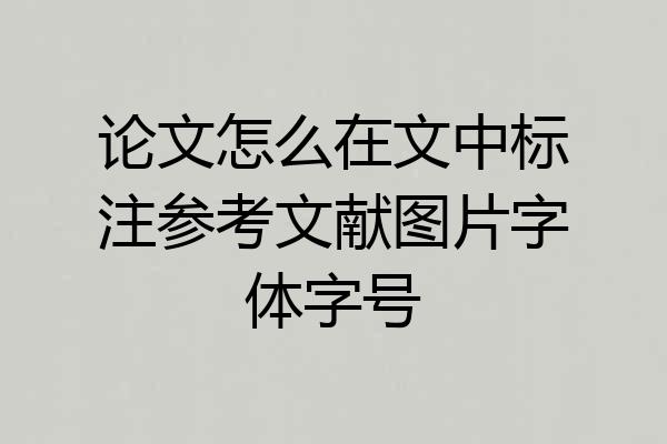 论文怎么在文中标注参考文献图片字体字号