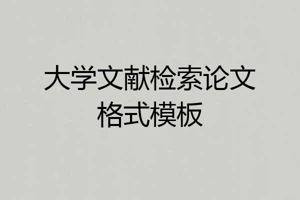 大学文献检索论文格式模板