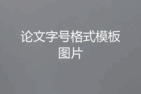 论文字号格式模板图片