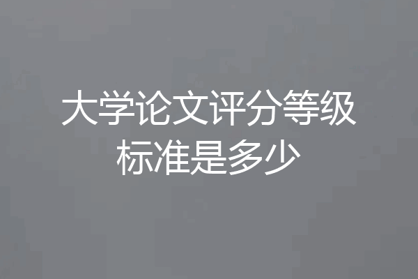 大学论文评分等级标准是多少