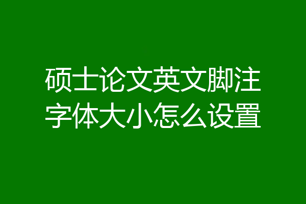 硕士论文英文脚注字体大小怎么设置