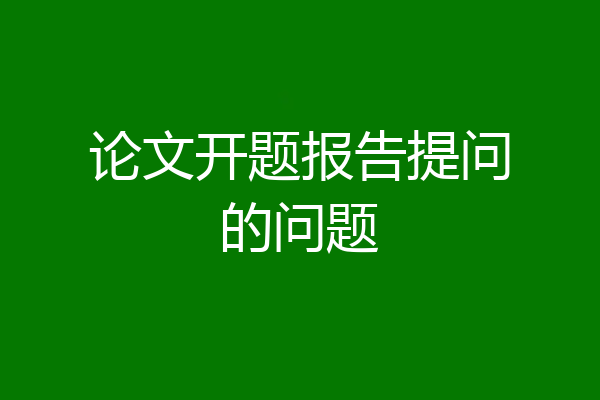 论文开题报告提问的问题