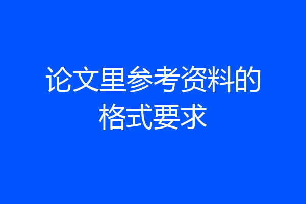 论文里参考资料的格式要求