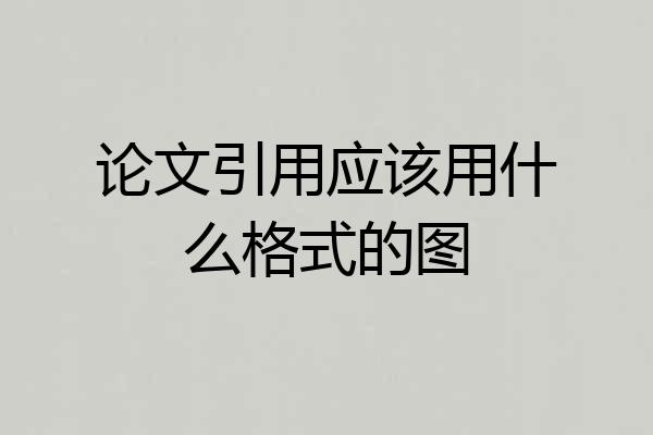 论文引用应该用什么格式的图