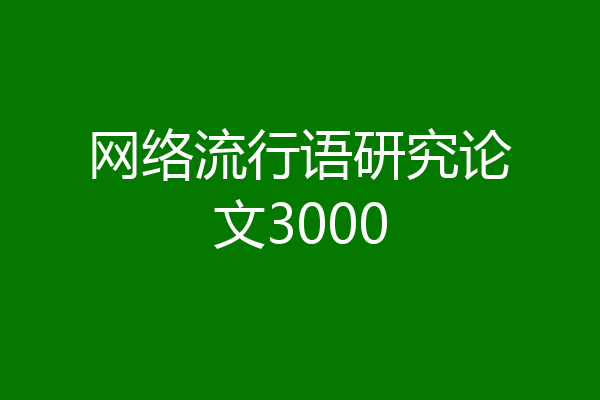 网络流行语研究论文3000
