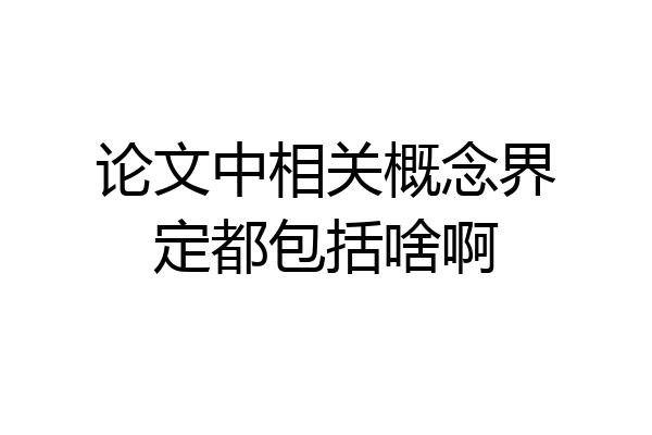 论文中相关概念界定都包括啥啊