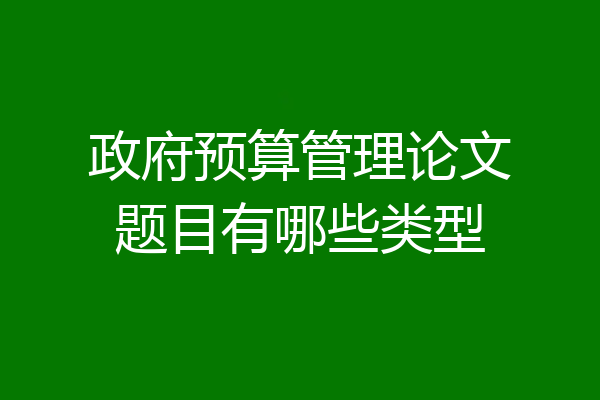 政府预算管理论文题目有哪些类型