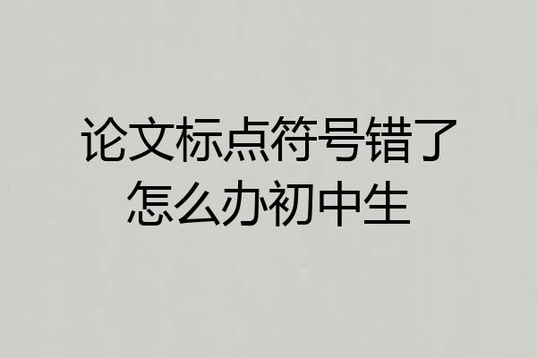 论文标点符号错了怎么办初中生