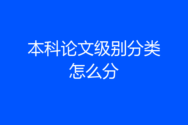 本科论文级别分类怎么分