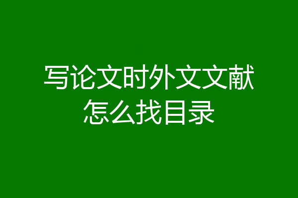 写论文时外文文献怎么找目录
