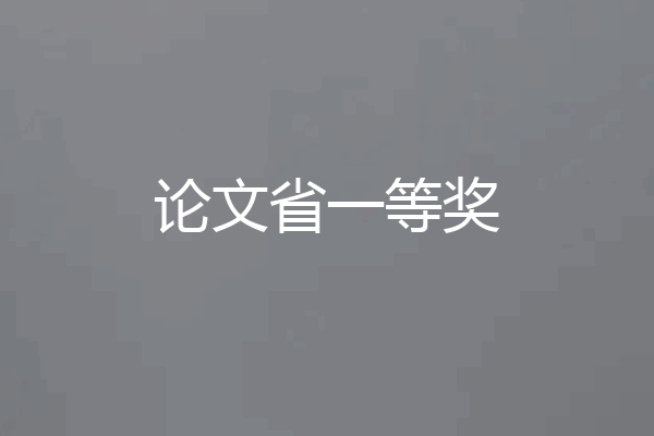 论文省一等奖