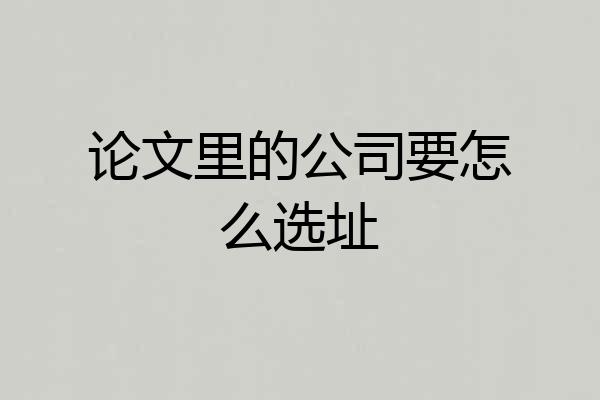 论文里的公司要怎么选址