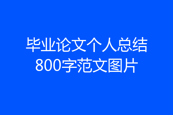 毕业论文个人总结800字范文图片