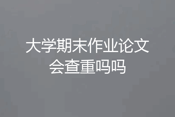 大学期末作业论文会查重吗吗