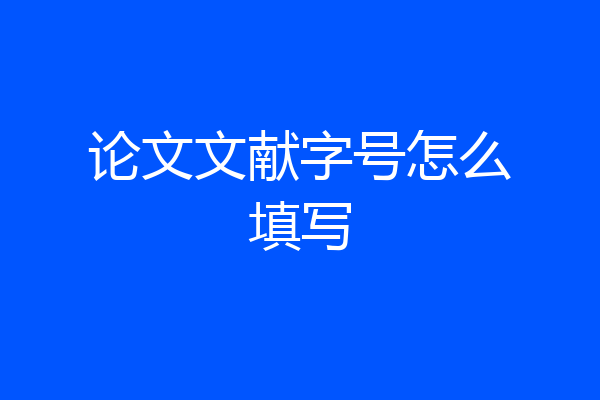 论文文献字号怎么填写