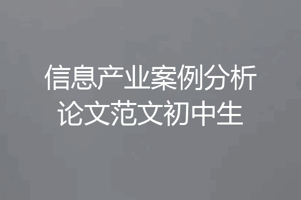 信息产业案例分析论文范文初中生