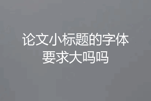 论文小标题的字体要求大吗吗
