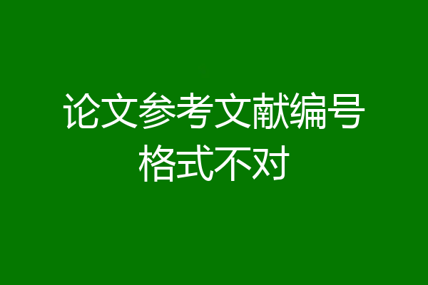 论文参考文献编号格式不对