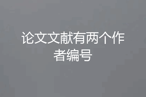 论文文献有两个作者编号
