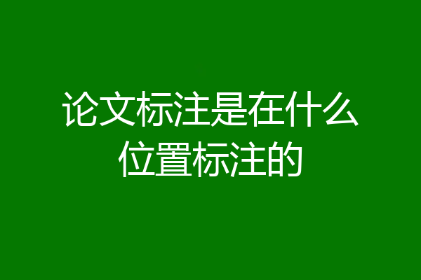 论文标注是在什么位置标注的