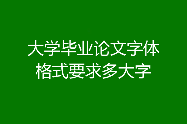 大学毕业论文字体格式要求多大字
