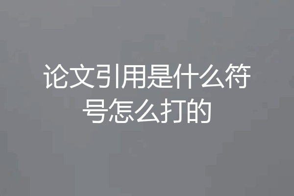 论文引用是什么符号怎么打的