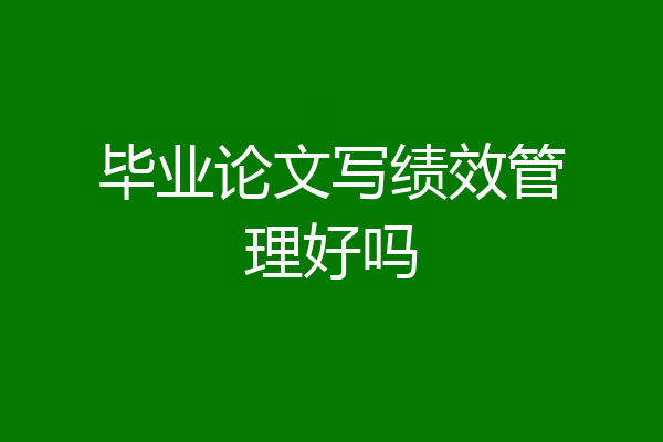 毕业论文写绩效管理好吗