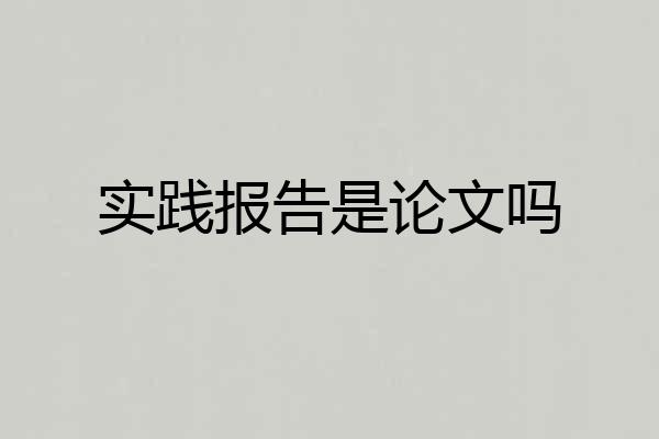 实践报告是论文吗