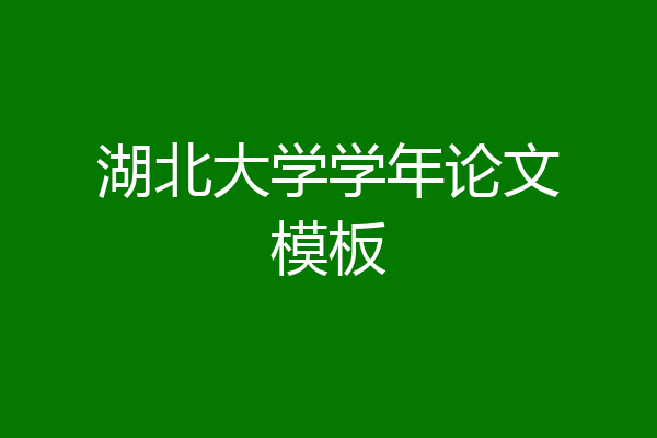 湖北大学学年论文模板