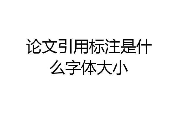 论文引用标注是什么字体大小