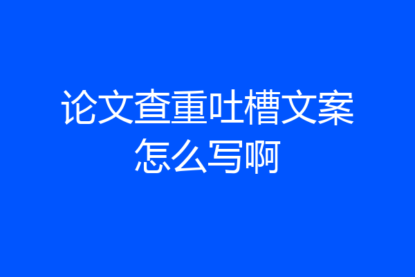 论文查重吐槽文案怎么写啊