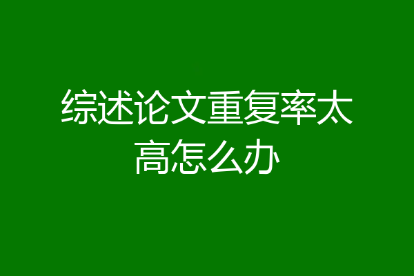 综述论文重复率太高怎么办