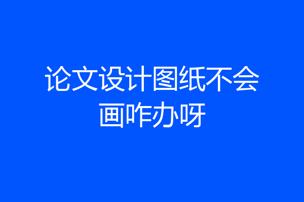 论文设计图纸不会画咋办呀